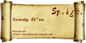 Szondy Éva névjegykártya