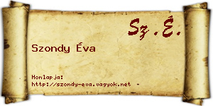 Szondy Éva névjegykártya