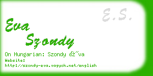 eva szondy business card